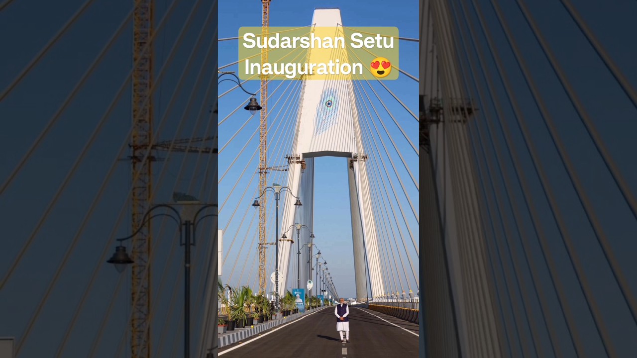 Glimpse of Inauguration of Sudarshan Setu at Dwarka 😍 #gujarat