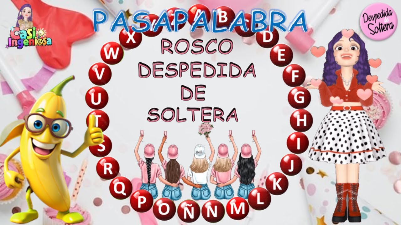 🔝 Pasapalabra Adivina y Completa el Rosco de Despedida de Soltera en #pptx #despedidadesoltera