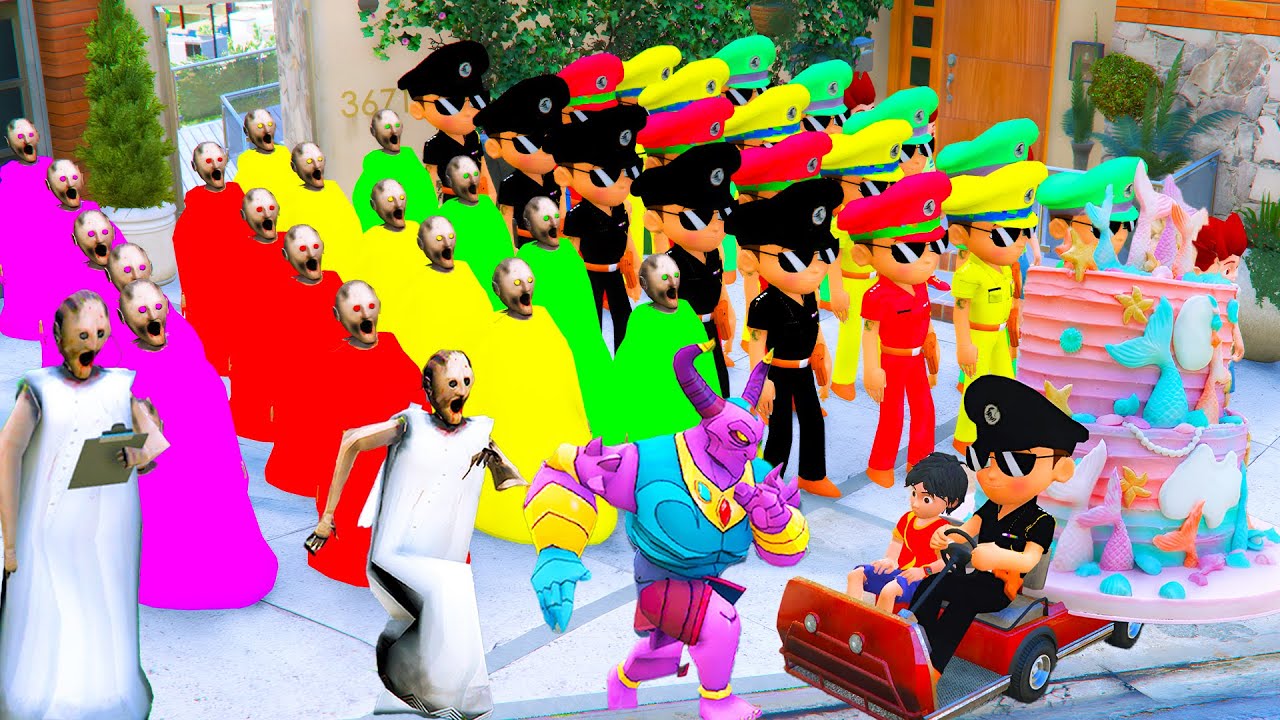 🤯😡1000 Granny Scared Little Singham, Little Singham Cake Churaya 🤣 in GTA 5 GTA5 Gameplay