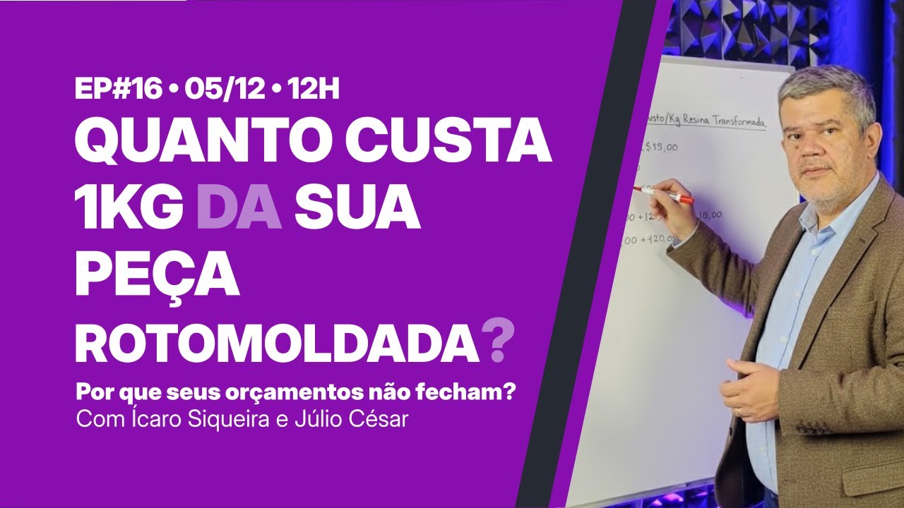 Rotocast #16 | Quanto custa, de verdade, 1 kg da sua pe&ccedil;a rotomoldada? | AO VIVO