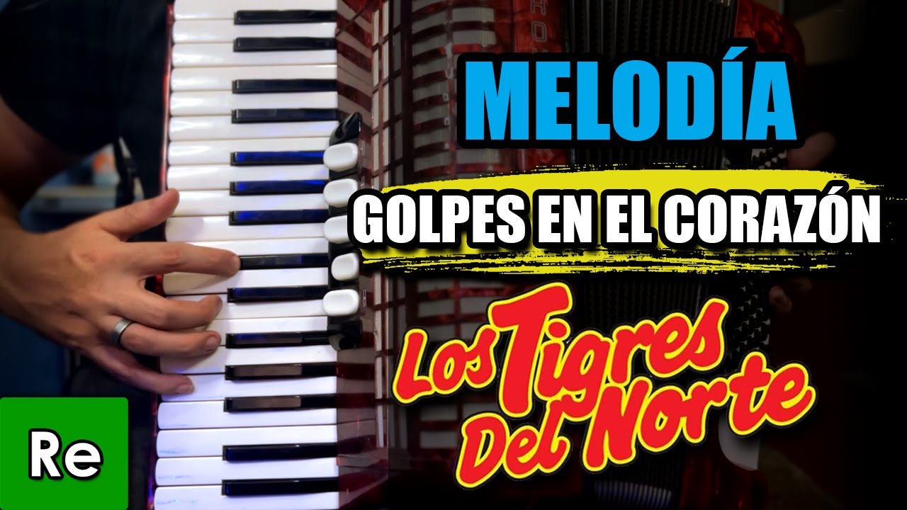 Golpes en el Corazón - TUTORIAL - Acordeon de teclas [Los Tigres del Norte]