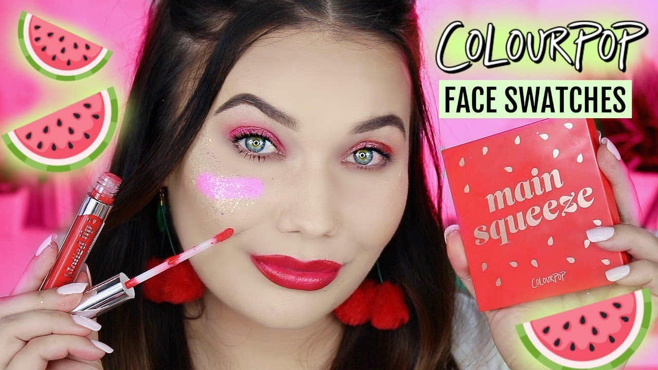 COLOURPOP WATERMELON COLLECTION FACE SWATCHES!