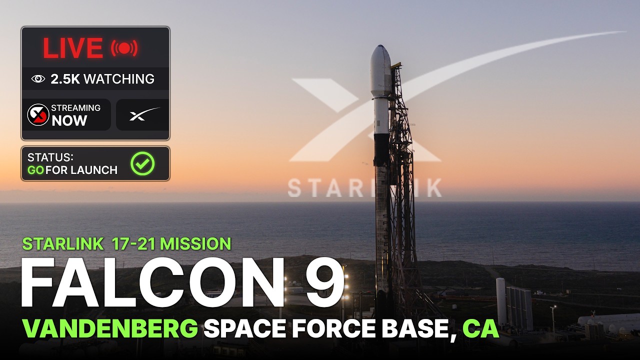 Live 🔴 Starlink 17-44 Mission : SpaceX Launches 25 Satellites from Vandenberg, California