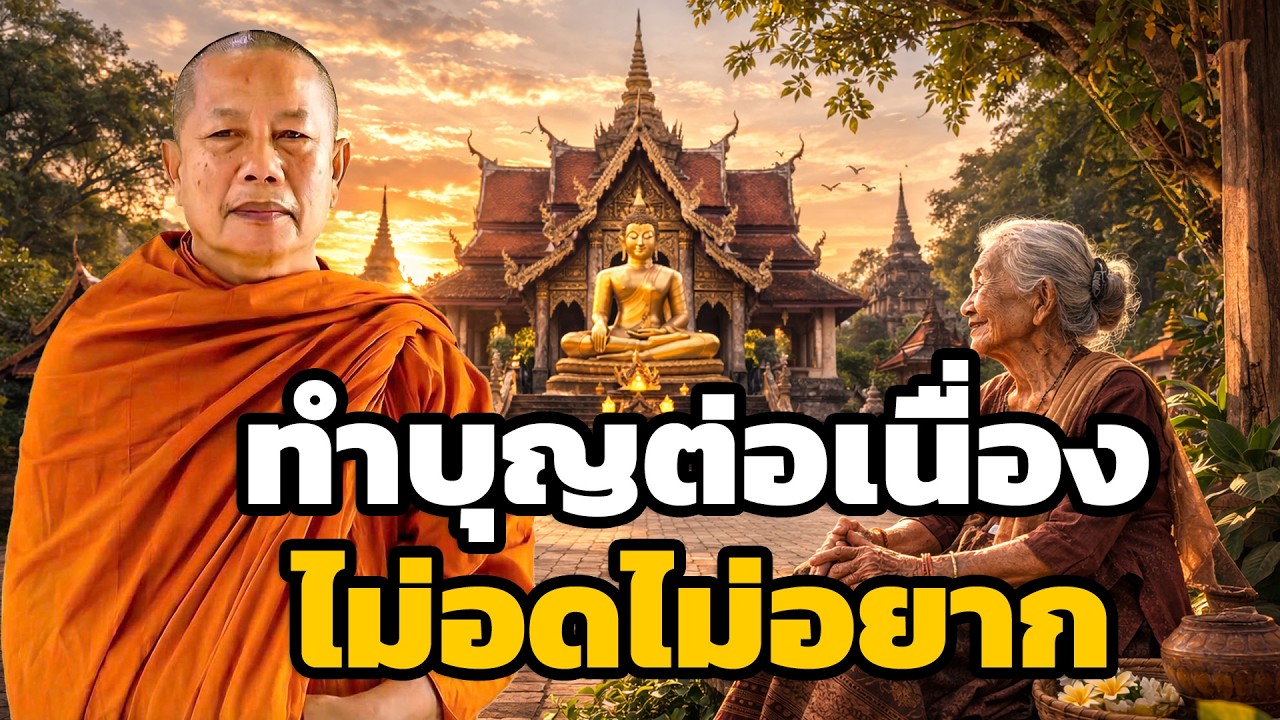 ทำบุญให้ต่อเนื่อง ไม่ตก ไม่ต่ำ ไม่อด ไม่อยาก  ธรรมะคลายทุกข์ พระมหาบุญช่วย ปัญญาวชิโร 3