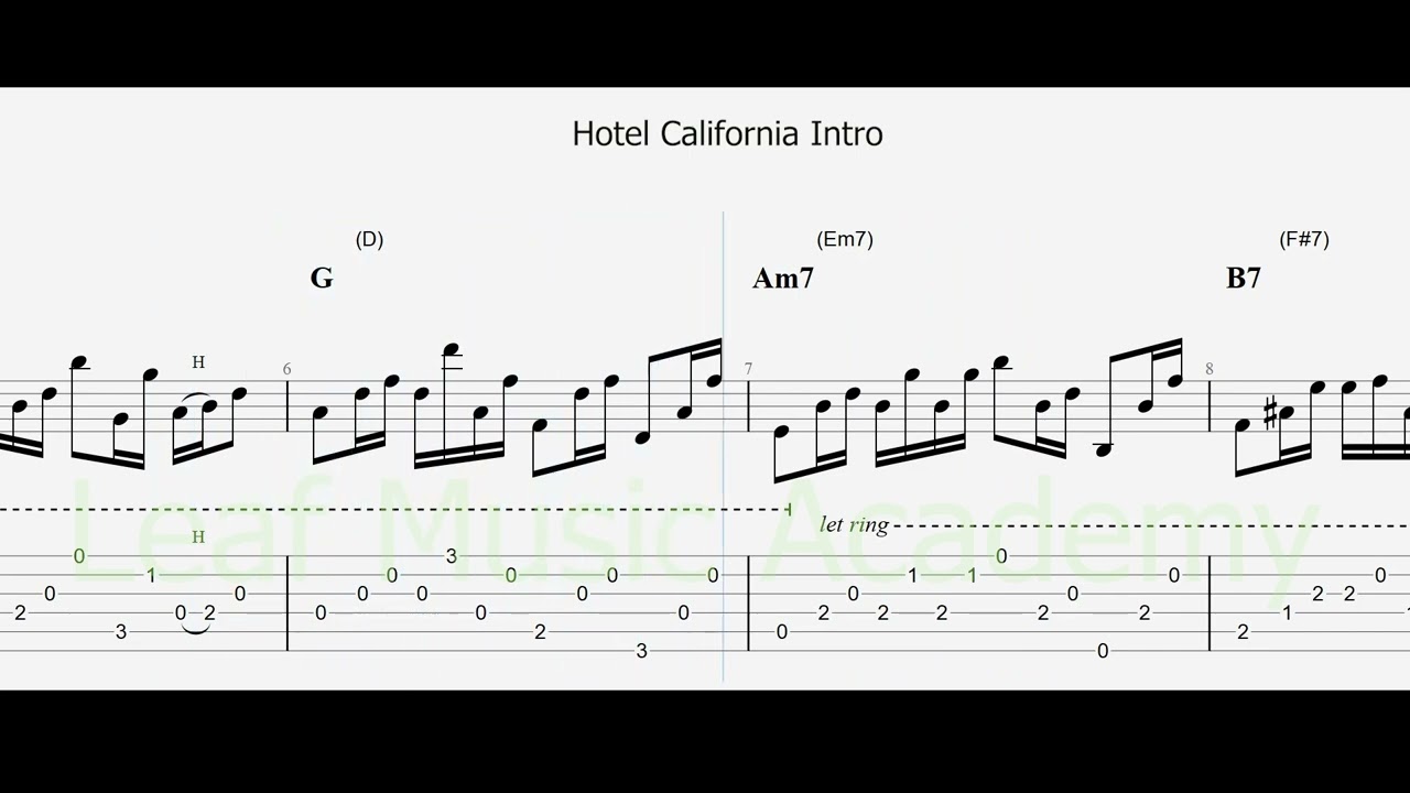 Hotel California Intro Tab