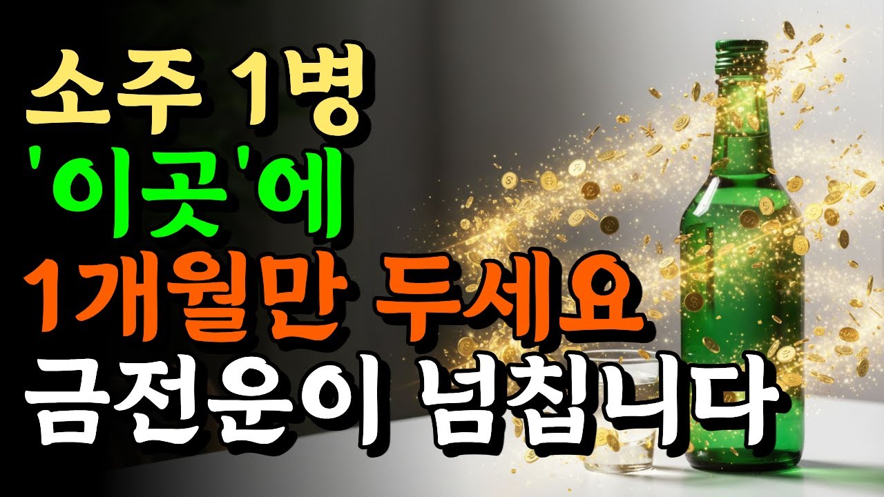 소주 한 병 이곳에 두세요! 2026 신년 재물운이 폭발합니다
