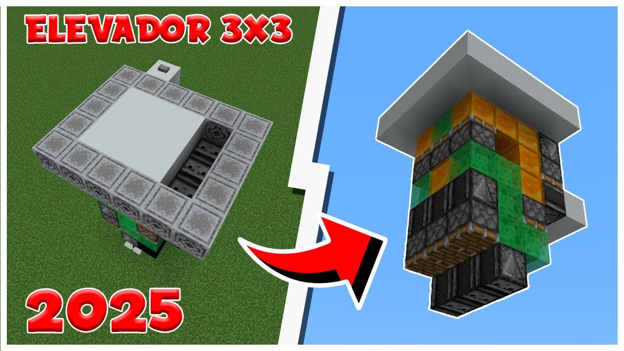 Como fazer um elevador 3x3 no Minecraft Bedrock em 2025!