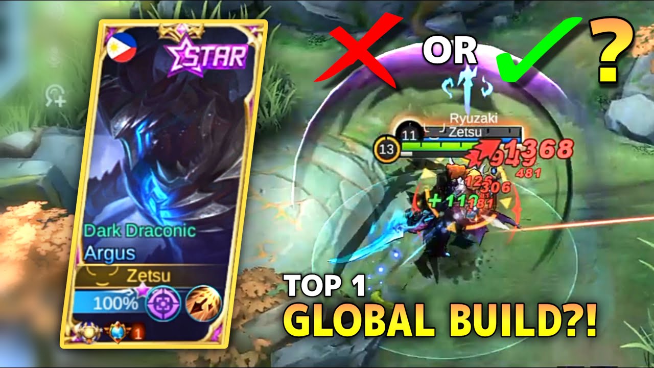 ARGUS TOP 1 GLOBAL BUILD? BUT DIFF 🔥 | EASIEST WAY TO BUILD ARGUS | MOBILE LEGENDS