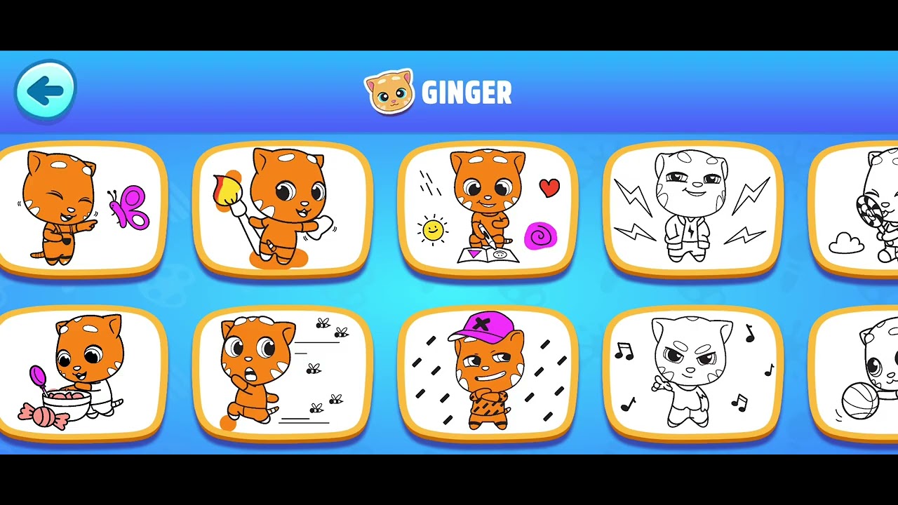 Talking Ginger Coloring Book Demo Gameplay 20 Minute