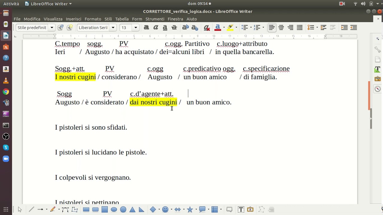 2B correttore VERIFICA analisi logica 15 maggio