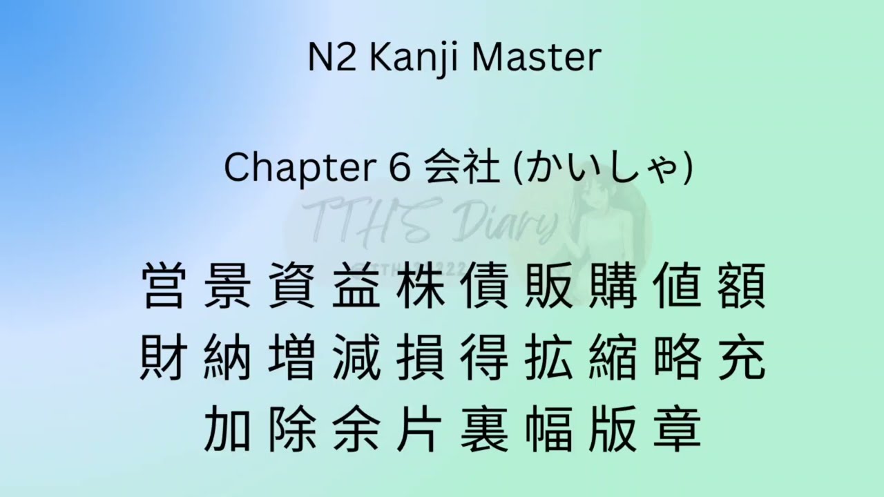N2 Kanji Master  chapter 6 ( အလွယ်မှတ်နည်း) 
