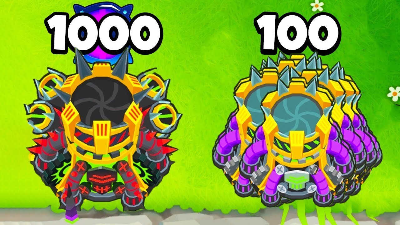1 Lvl 1000 vs 100 lvl 1 Spike Factory Paragons (BTD 6)