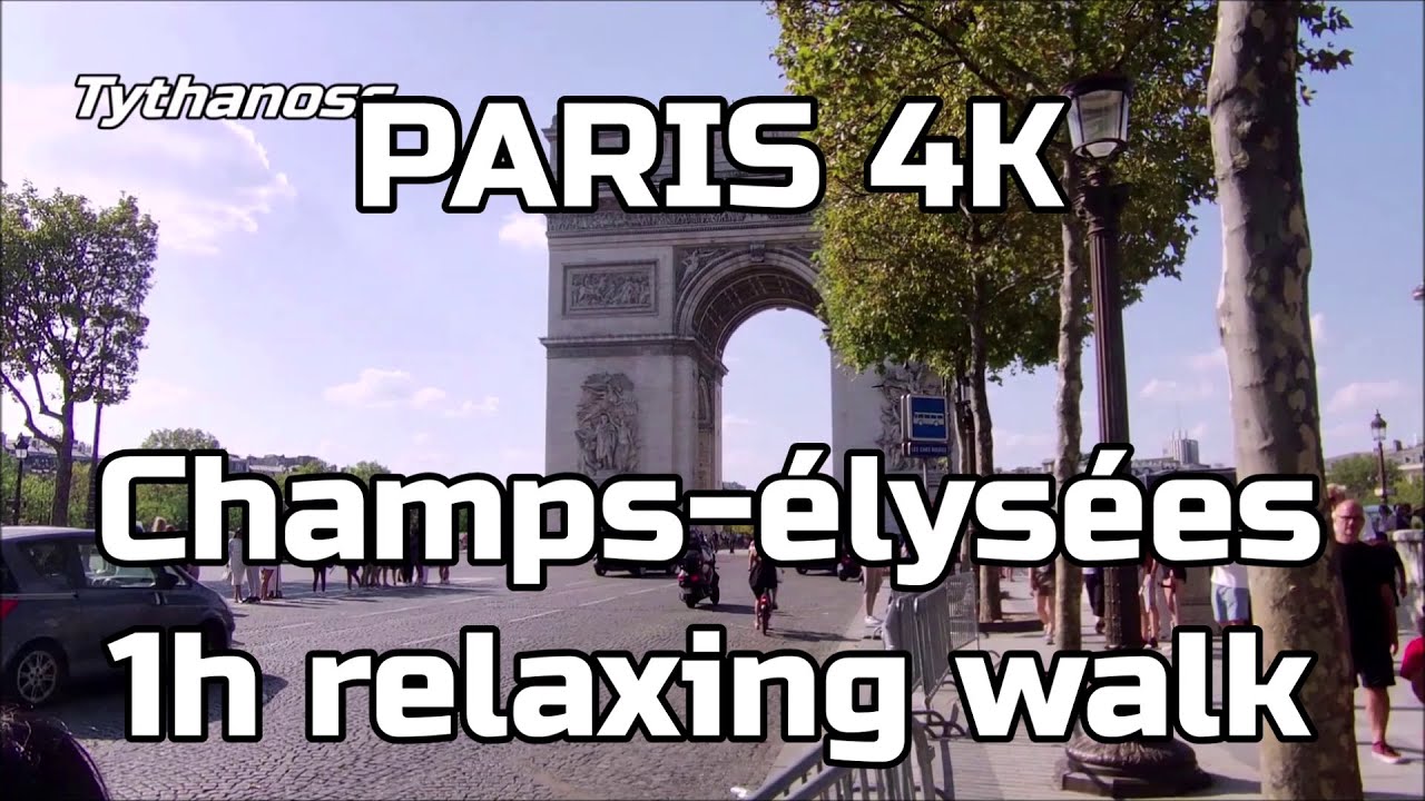 Walk in Paris 4K Champs-Elysées, tour Eiffel et arc de triomphe