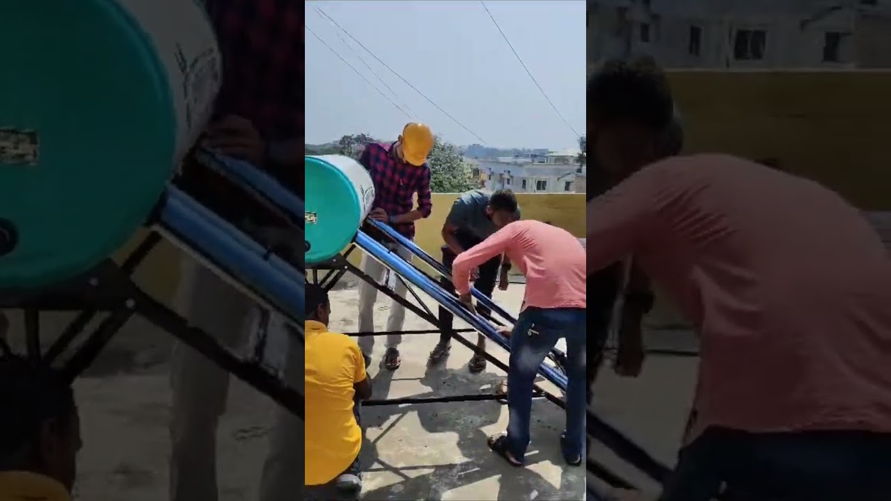 Solar water heater installation by our team✌️