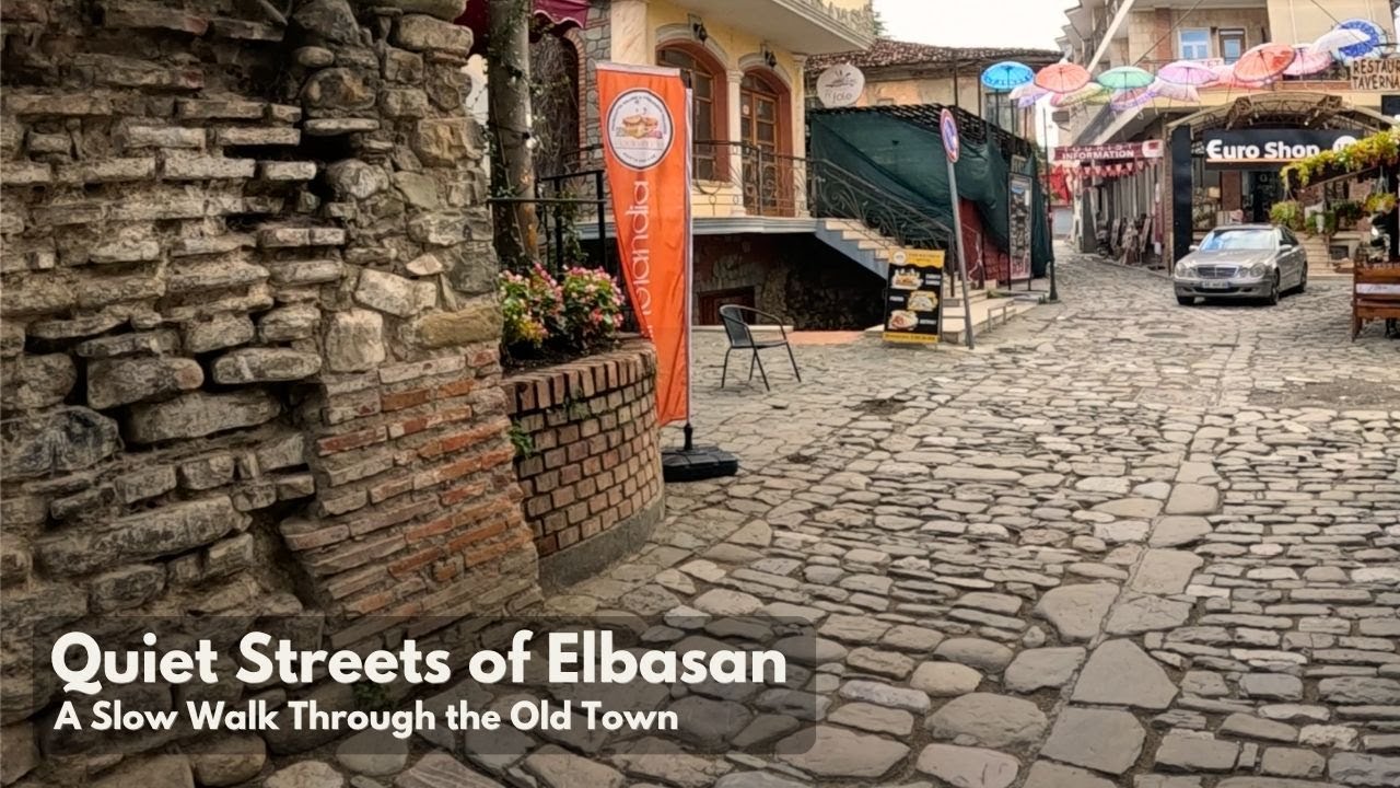 Elbasan Walking Tour – Calm Streets & City Fortress Walk in Albania 4K