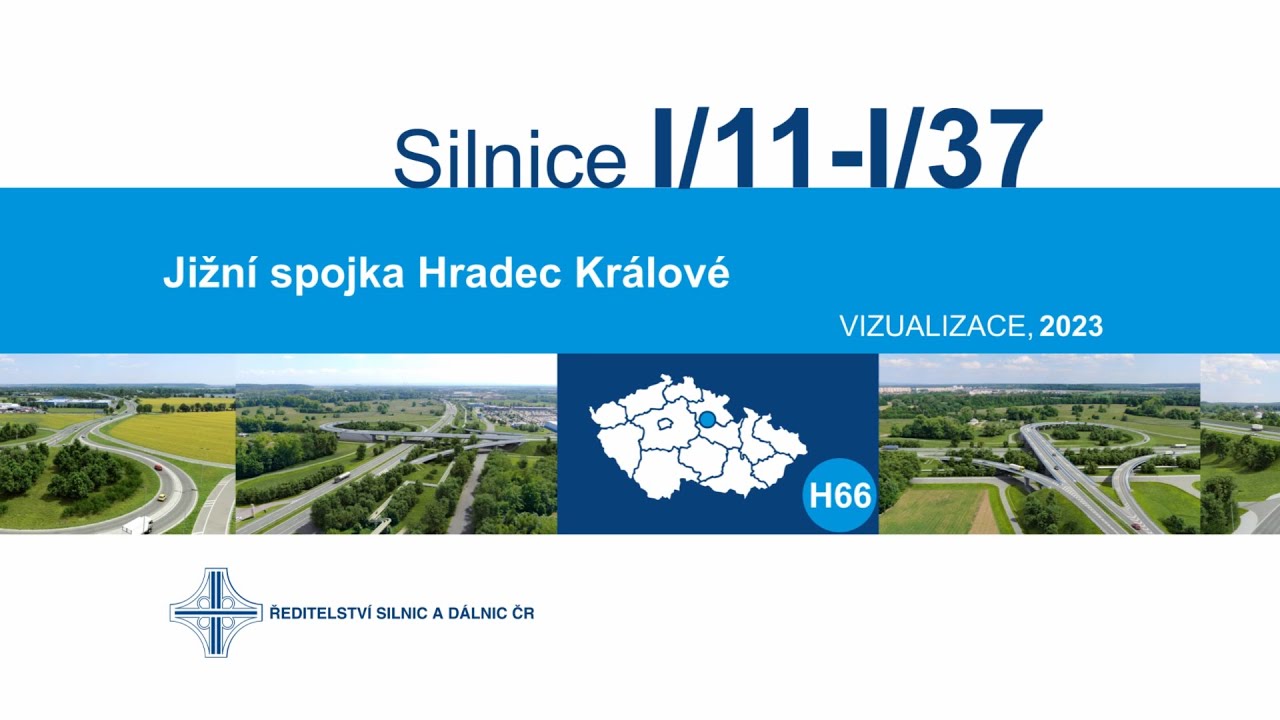 ŘSD ČR - Silnice I/11 - I/37 Jižní spojka Hradec Králové (vizualizace, 2023)