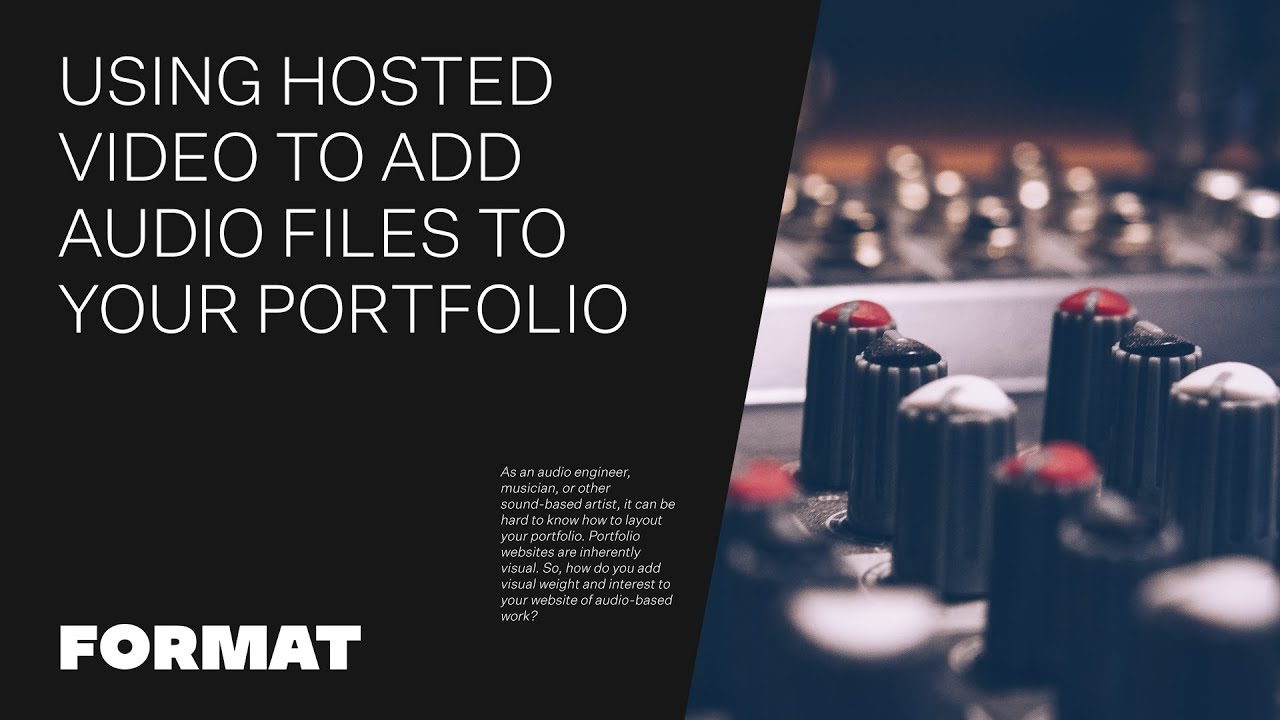 Using Hosted Video to Add Audio Files to Your Portfolio