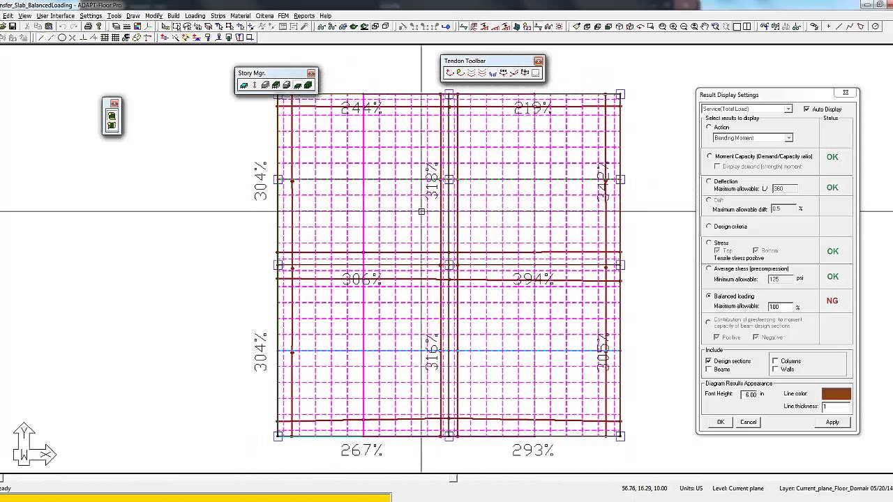Load Balancing for Transfer Conditions in Post-tensioned Concrete Slabs