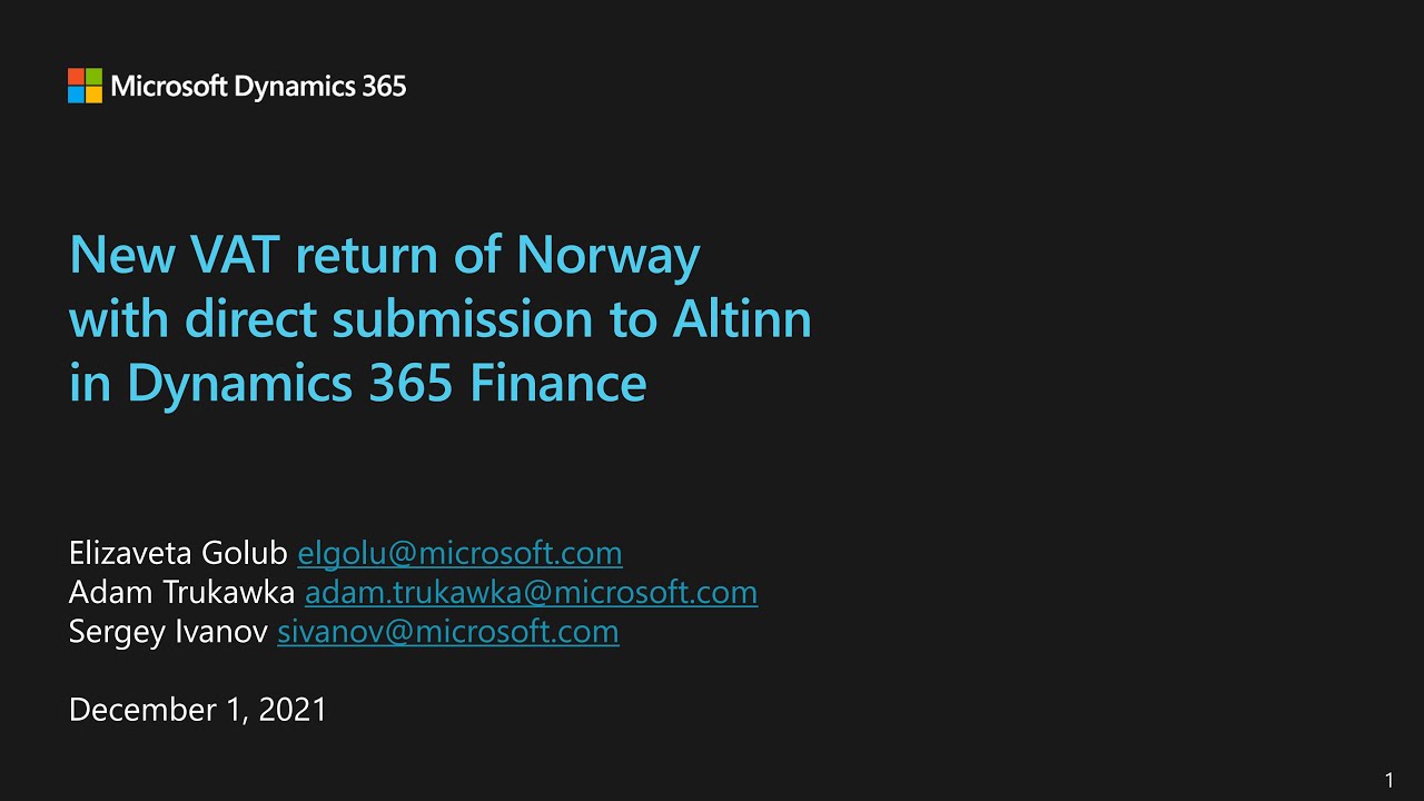 New VAT return with direct submission to Altinn in Dynamics 365 Finance - TechTalk