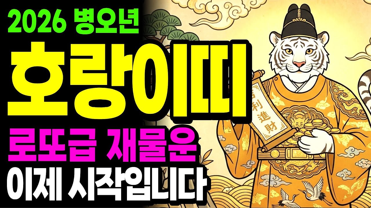호랑이띠 분들, 2026년에 '이것' 모르면 들어온 천운 다 걷어차는 겁니다