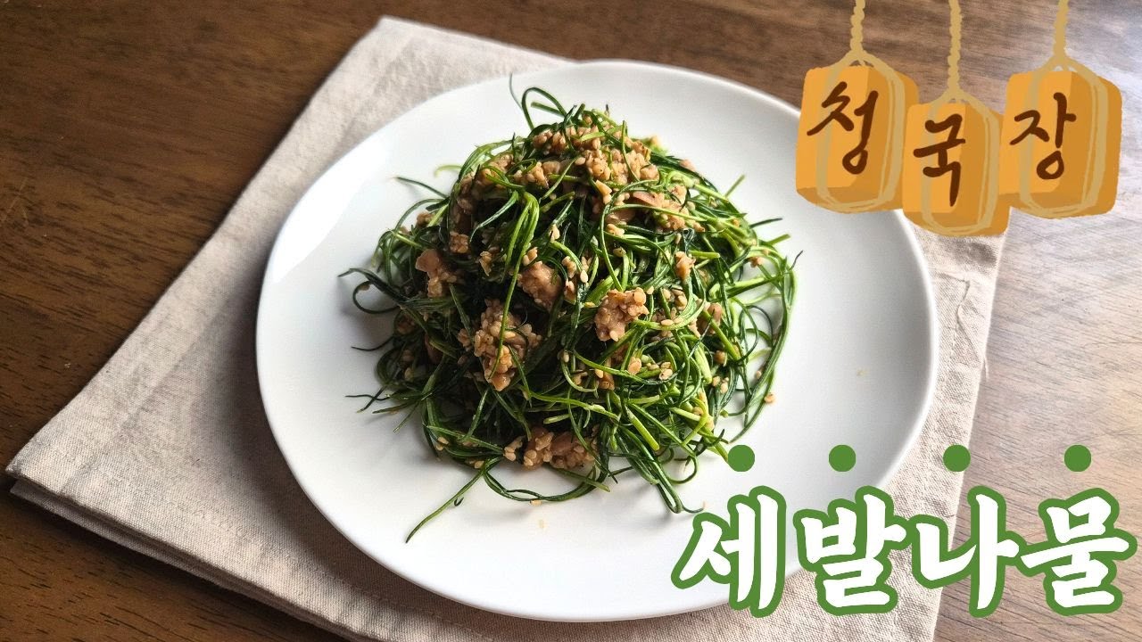 새콤달콤 맛있게 먹고 장내 유익균 챙겨요‼️ (청국장 세발나물 샐러드)