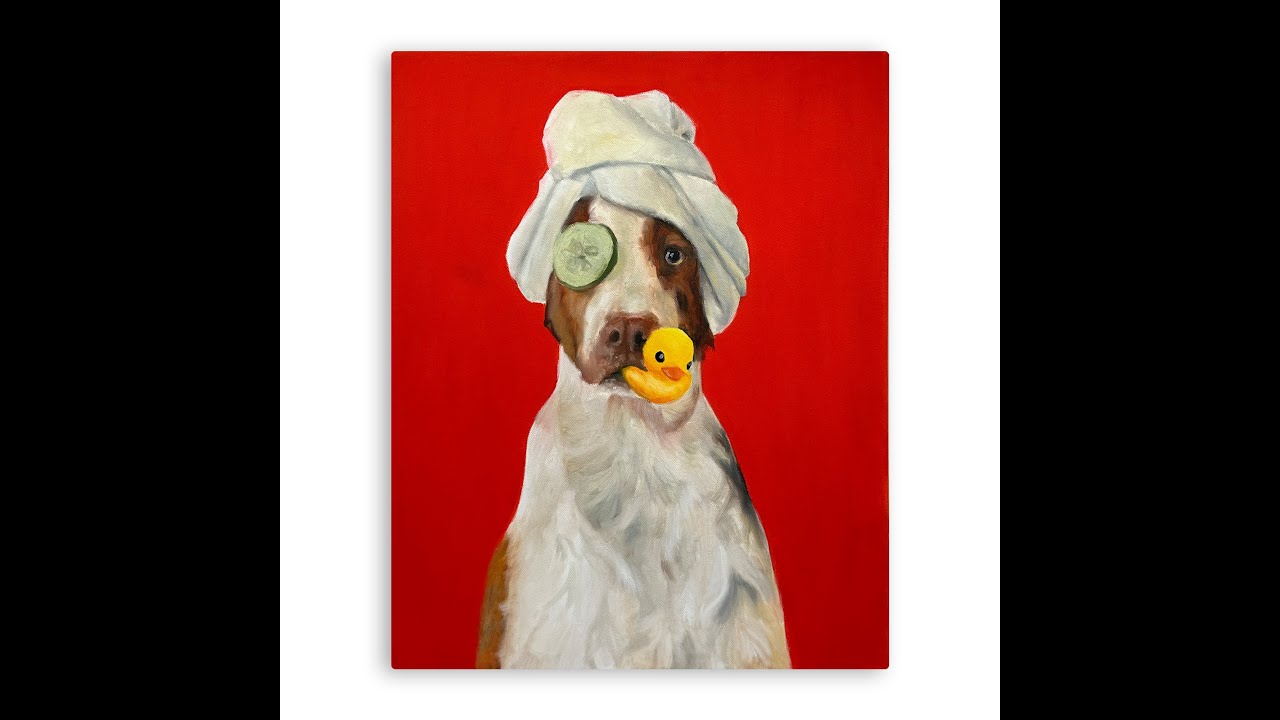 Pampered Pup Spa Day: Whimsical Dog Art for Animal Lovers