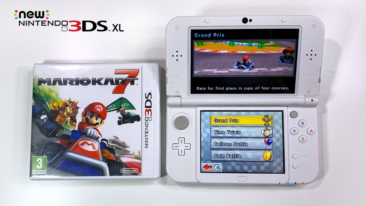 Mario Kart 7 on New Nintendo 3DS XL (Full Race Grand Prix Shell Cup 100cc)