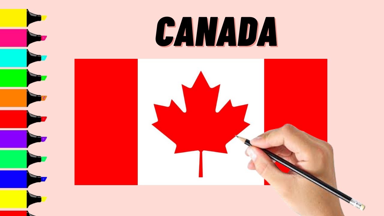 How to draw Canada flag with simple steps | Drawing Canada Flag