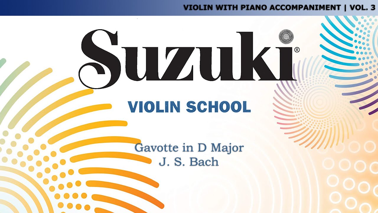 Suzuki Violin 3 - Gavotte in D Major - J. S. Bach [Score Video]
