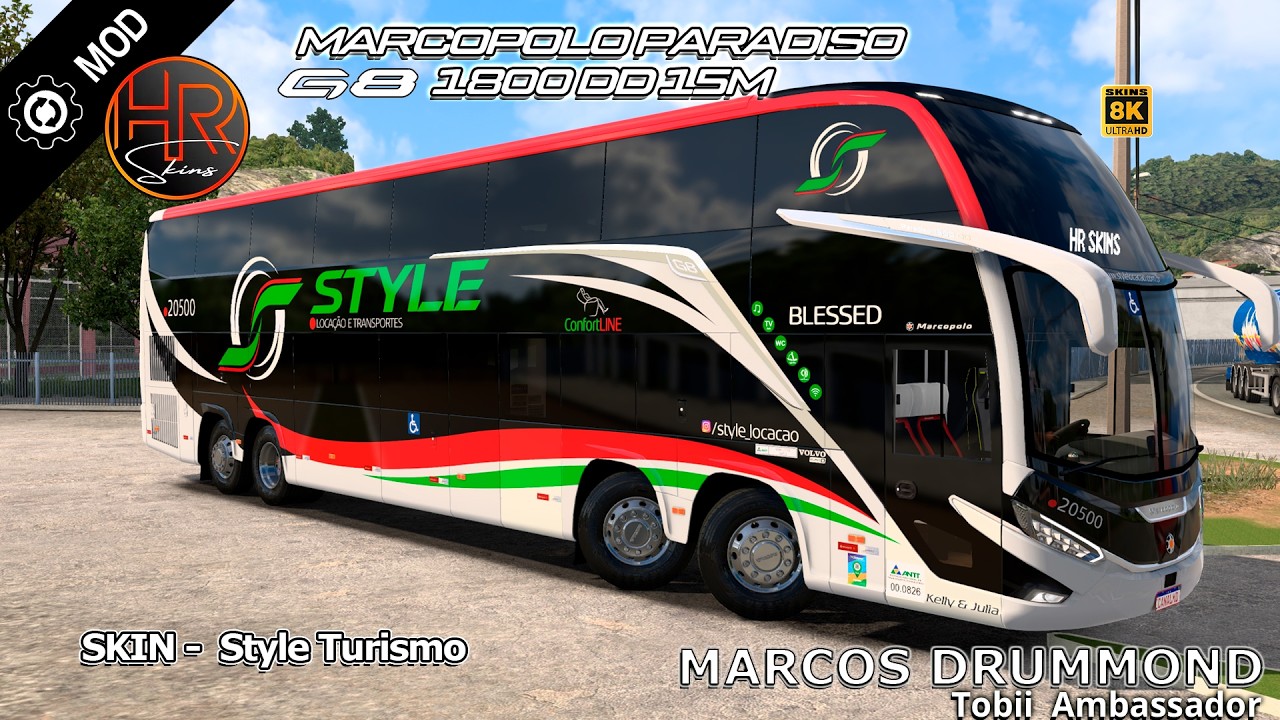 APRESENTAÇÃO COMPLETA: G8 1800 8x2 Style Turismo | HR SKINS | ModShop | Rodas Edem Bus