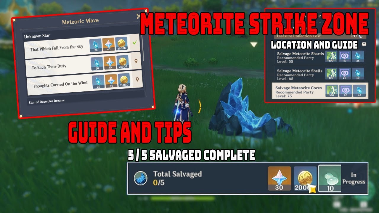 Meteorite Strike Zone Genshin Impact | Salvage Meteorite Cores Challenge Level 75 Genshin Impact