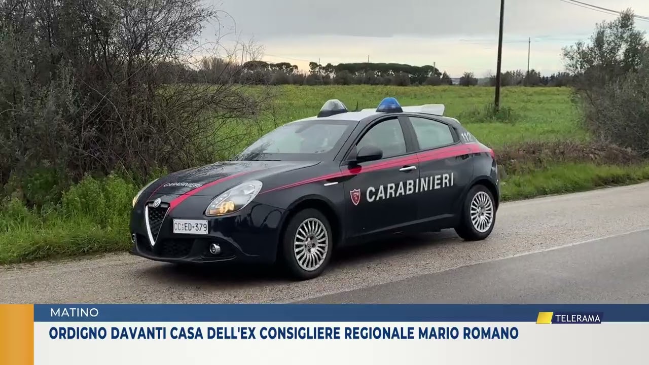 Ordigno davanti casa dell'ex consigliere regionale Mario Romano
