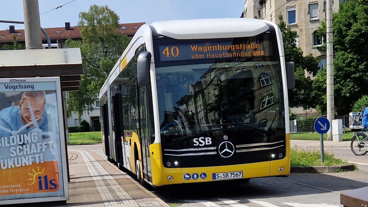 Bus Stuttgart | Mitfahrt in der kompletten 40 von U Vogelsang bis Wagenburgstraße im E-Citaro G 7567