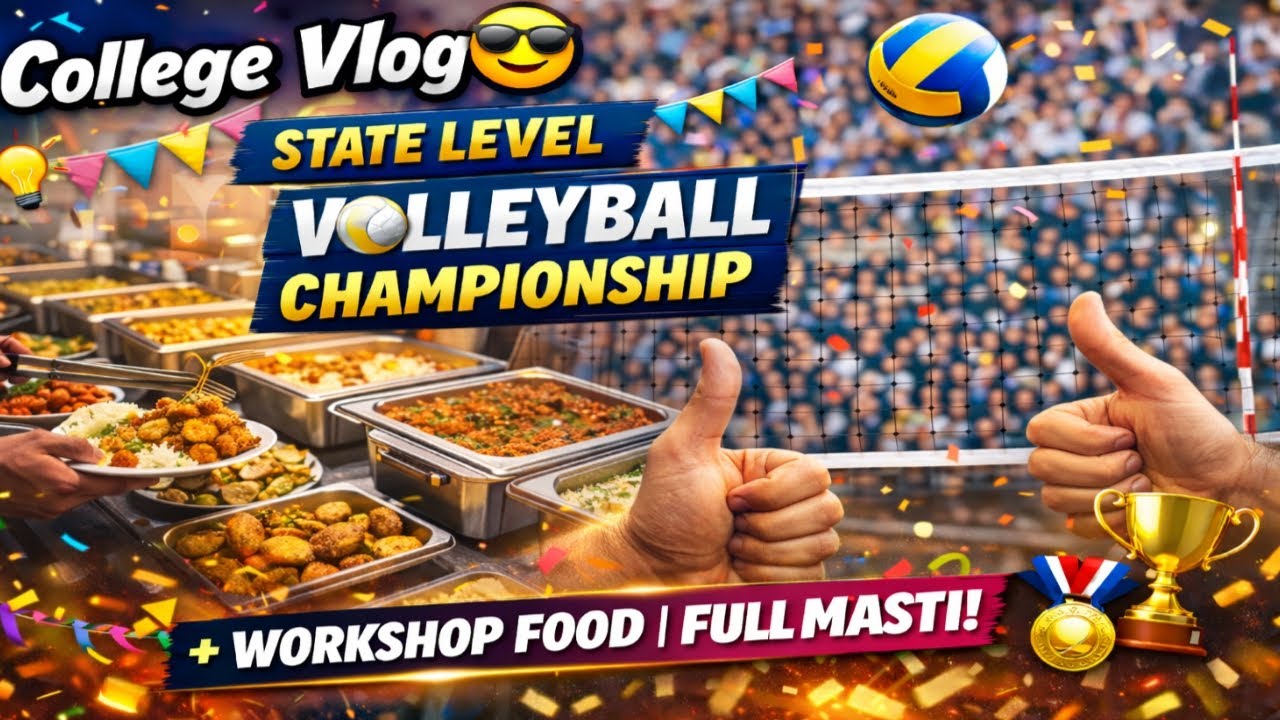 College Vlog 😎 | State Level Volleyball Championship 🏐 + Workshop | Full Masti 🎉