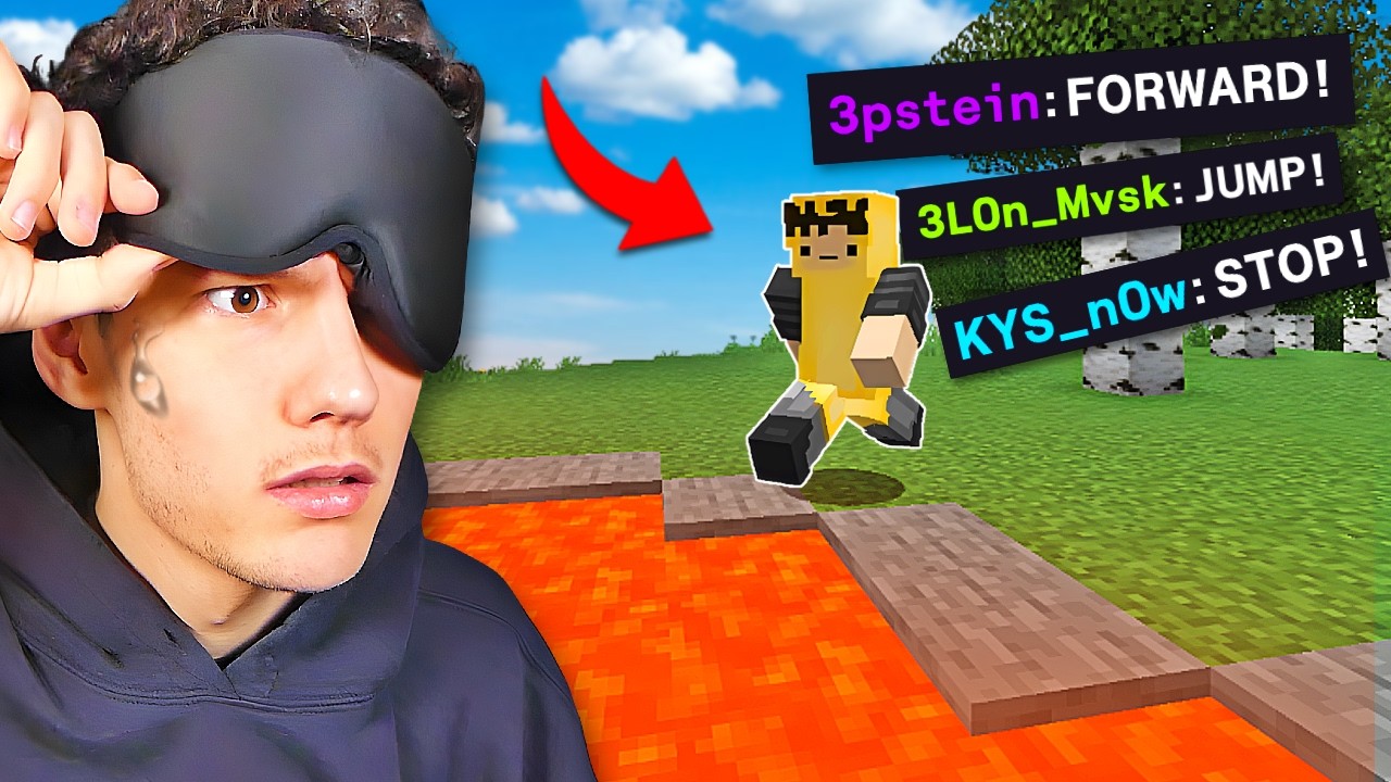 Поможет ли мне чат выжить в Minecraft с завязанными глазами?