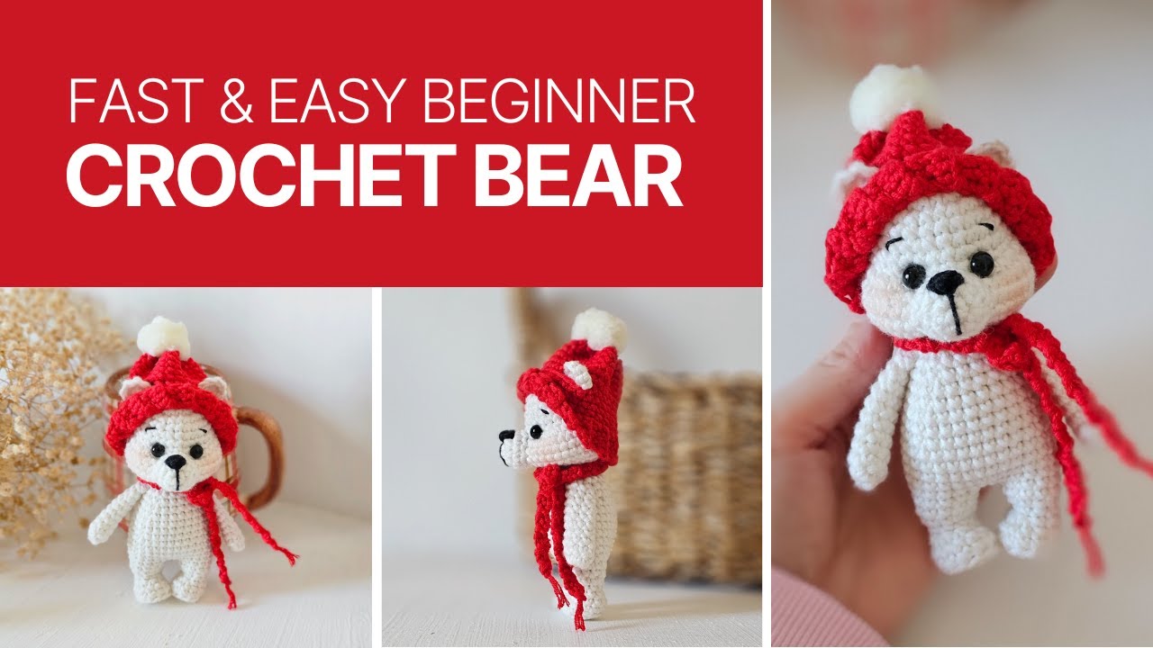 Easy Beginner Crochet Bear Pattern (Crochet In 2-3 Hours)