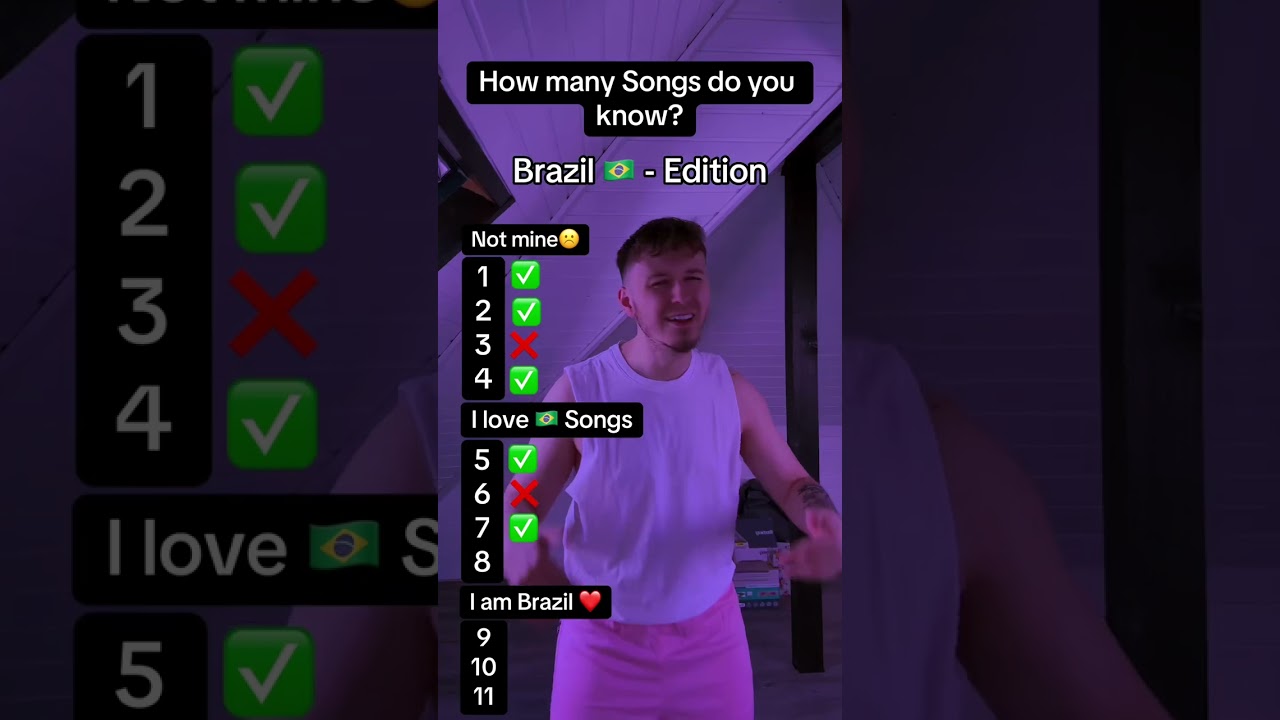 How many Songs do you know? Brazilian 🇧🇷 - Edition #musik #songchallenge #brazilian #music