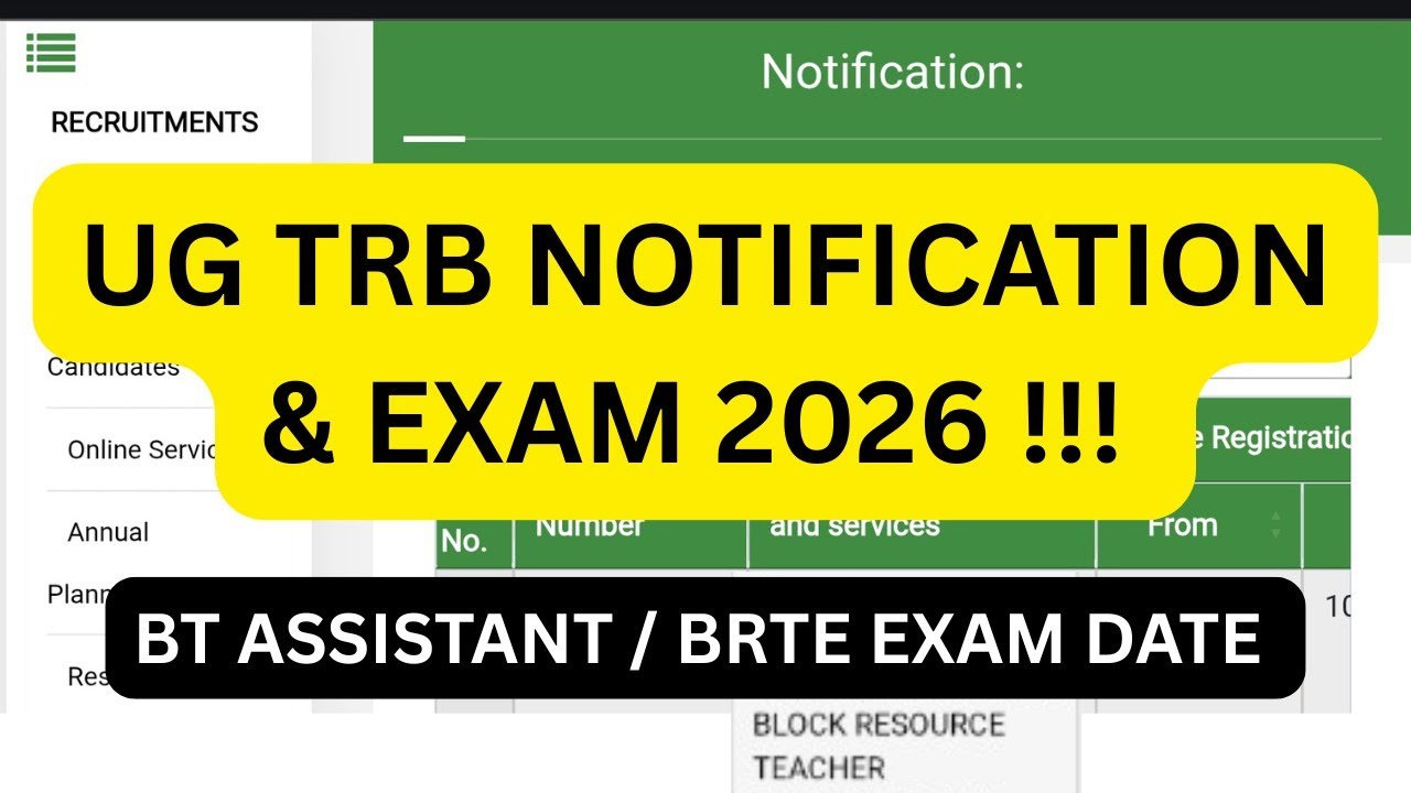 UG TRB EXAM NOTIFICATION 2026 || STUDY MATERIALS & TEST BATCH !!!