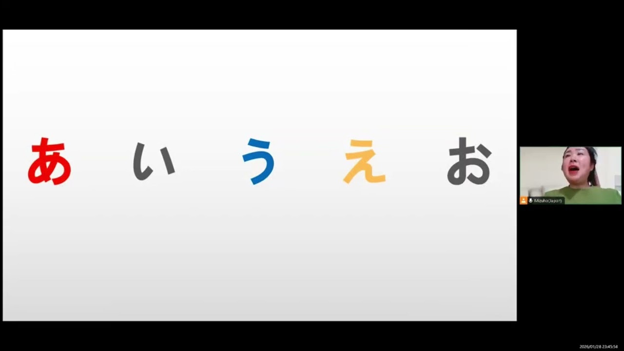 Vowel Japanese alphabets hiragana
