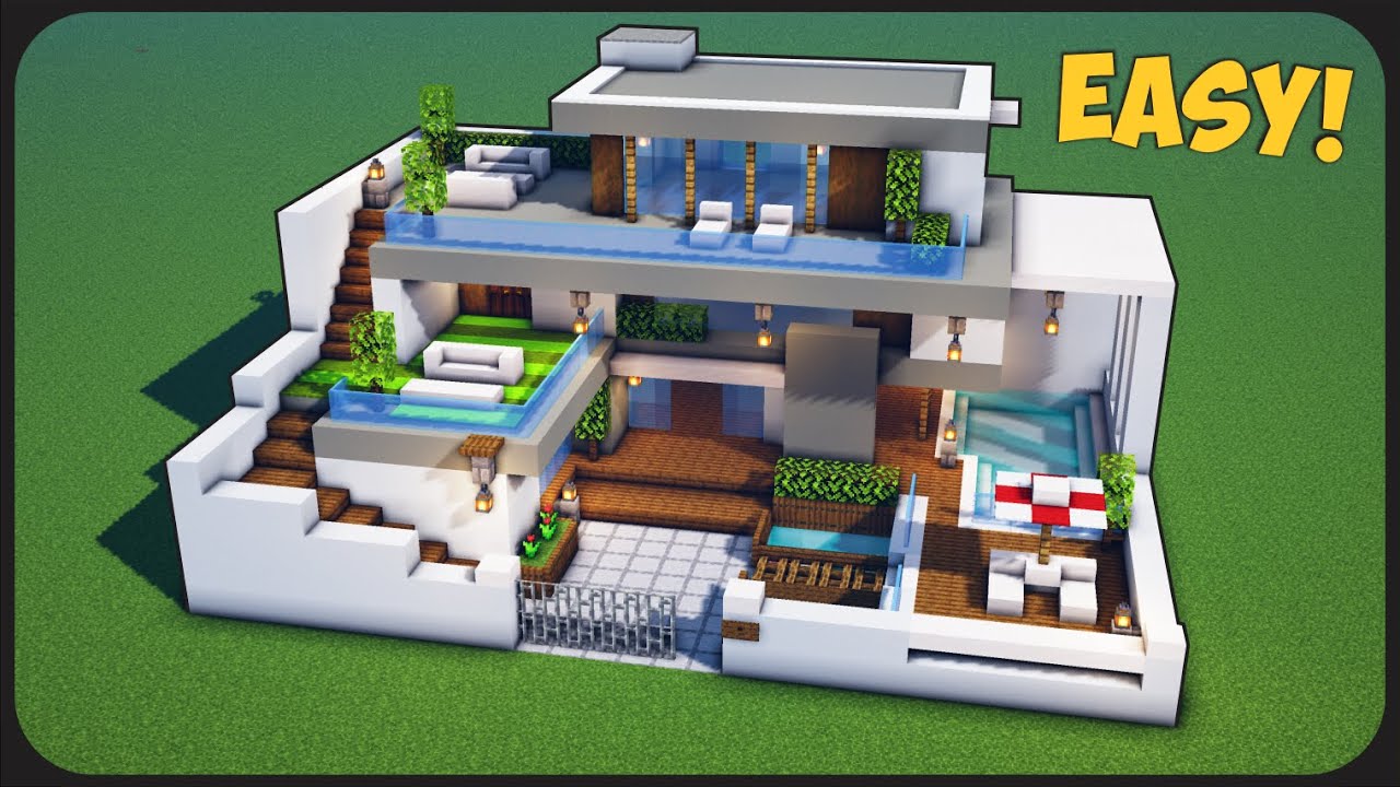MINECRAFT: как сделать большой простой современный дом!