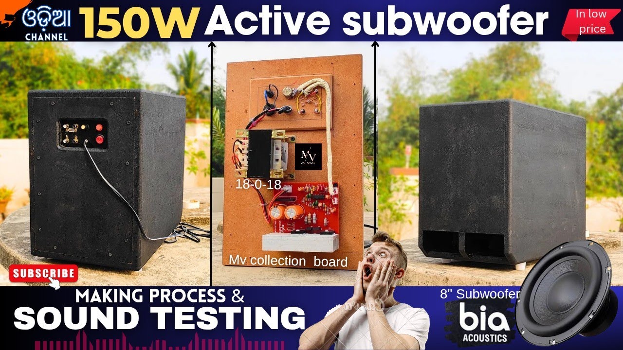 150watt Active Subwoofer Bandpass Enclosure//MV Collection 150w Active Subwoofer Plate//Bia Acoustic