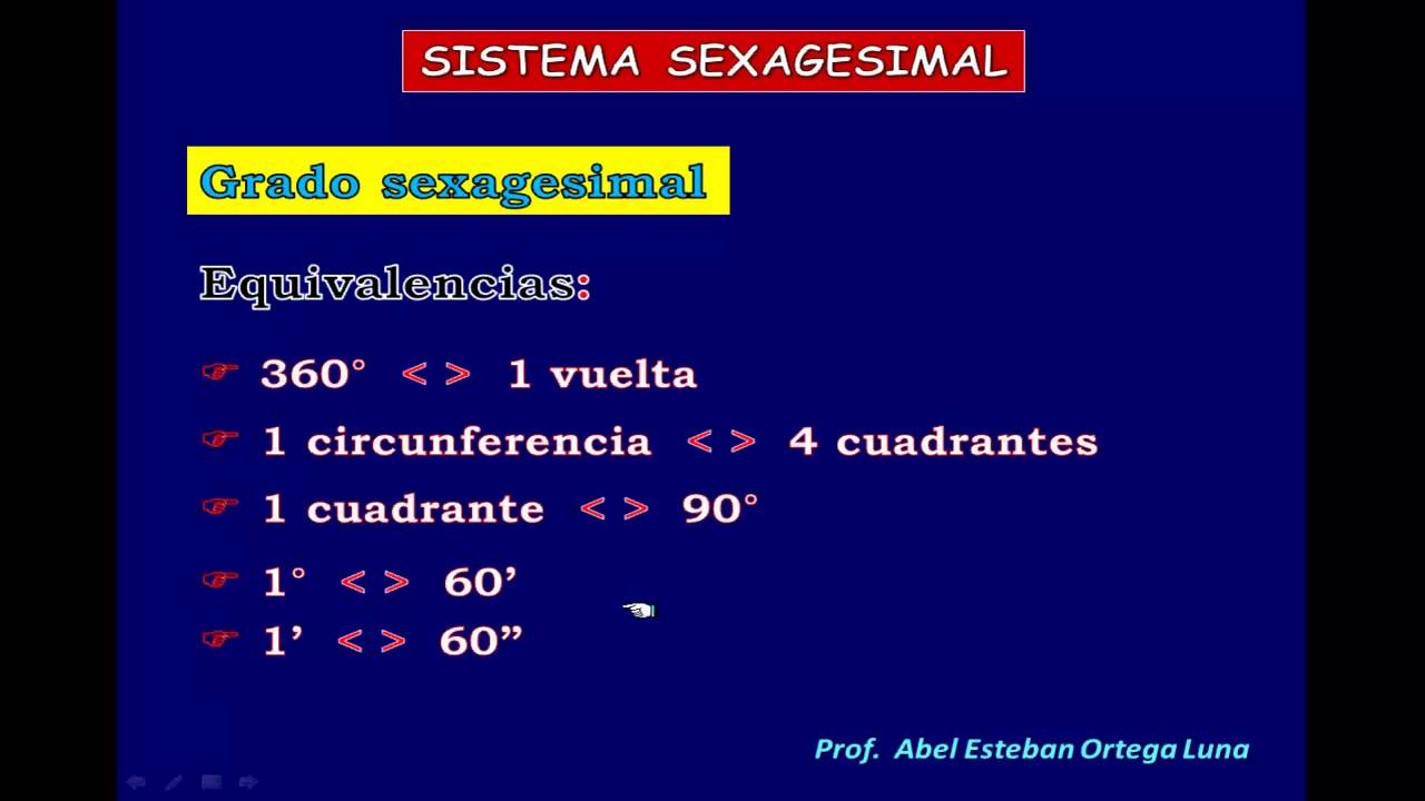 SISTEMAS DE MEDIDAS ANGULARES: Sistema sexagesimal