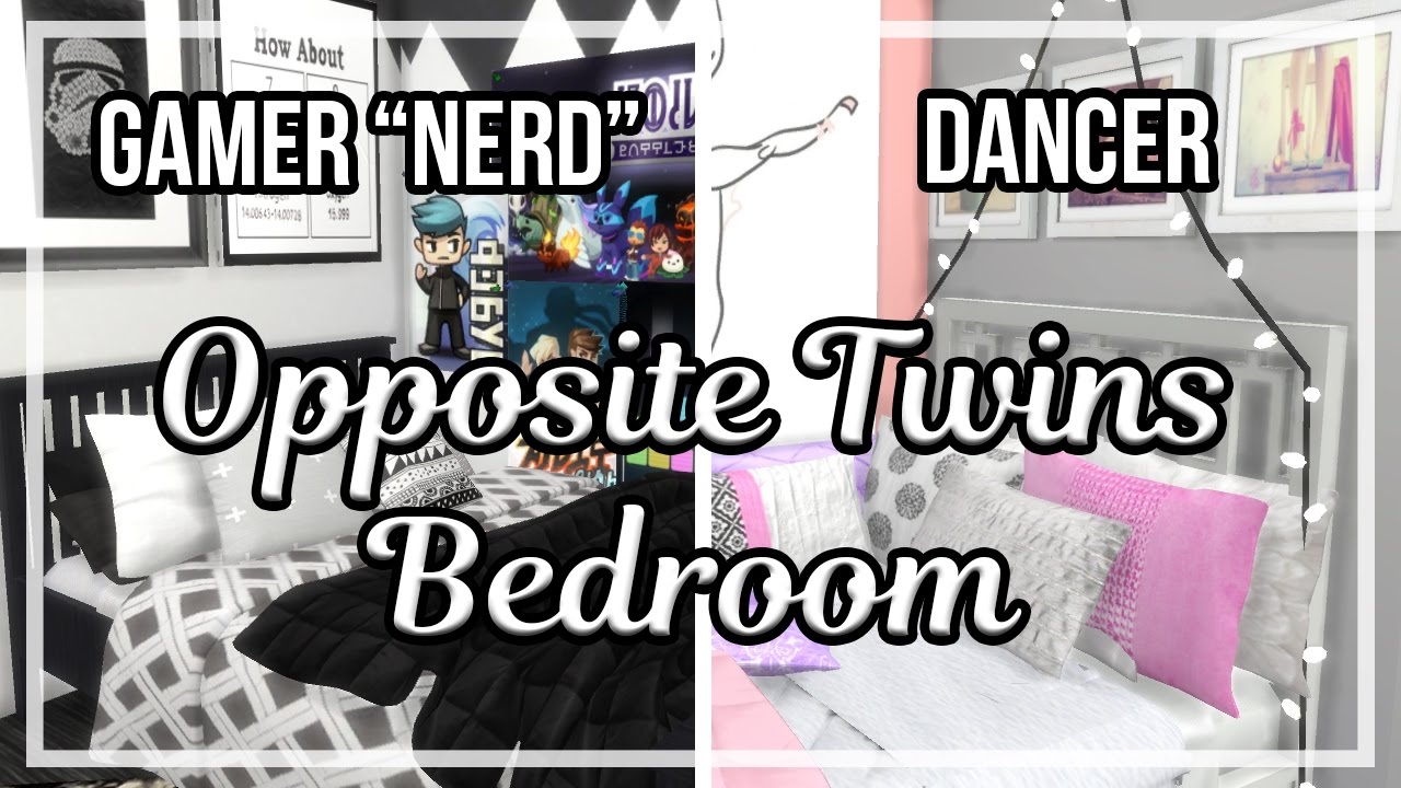The Sims 4: Room Build || Opposite Twins Bedroom [Gamer 