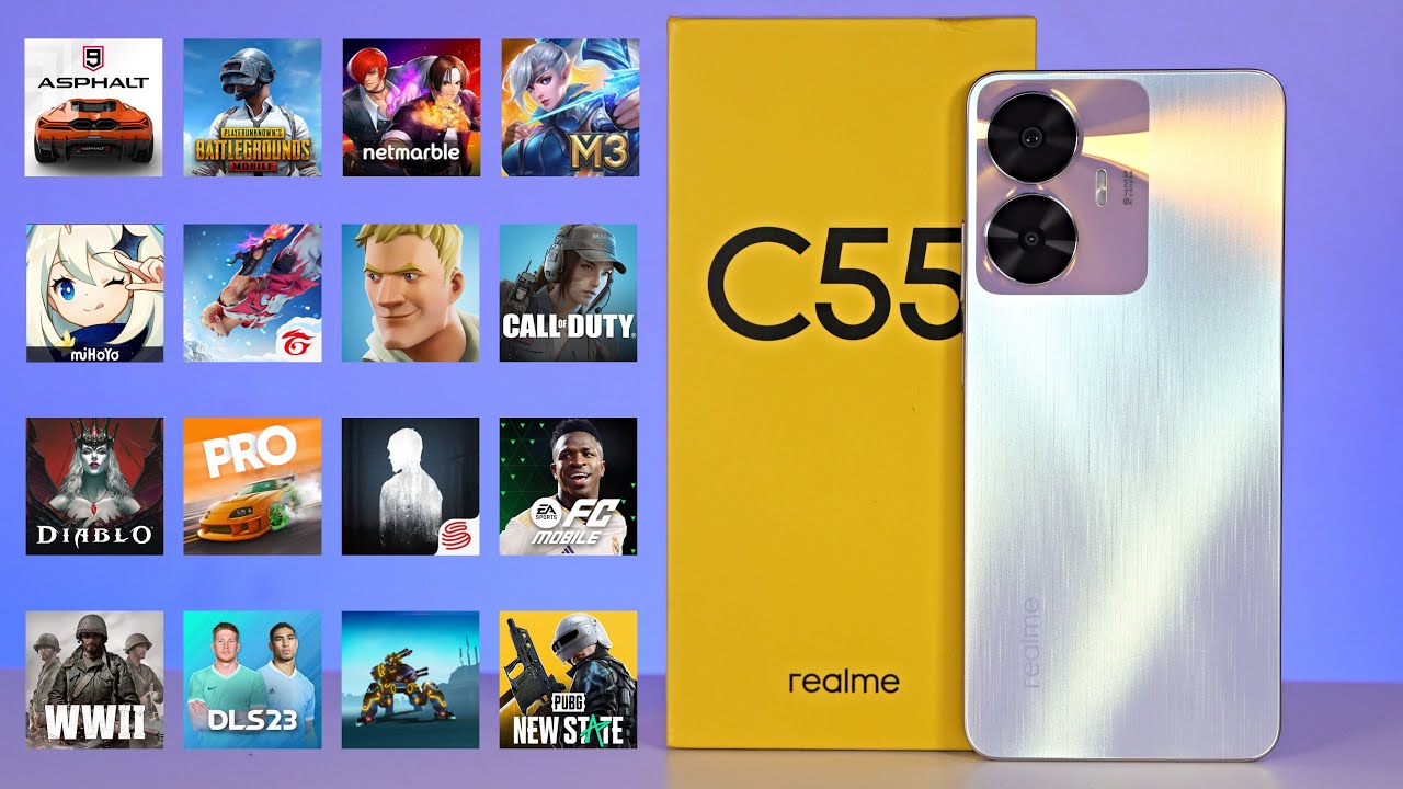 Game Test Realme C55 in 16 Games Android Fortnite 4k- PUBG -Genshin- Call of Duty🔥