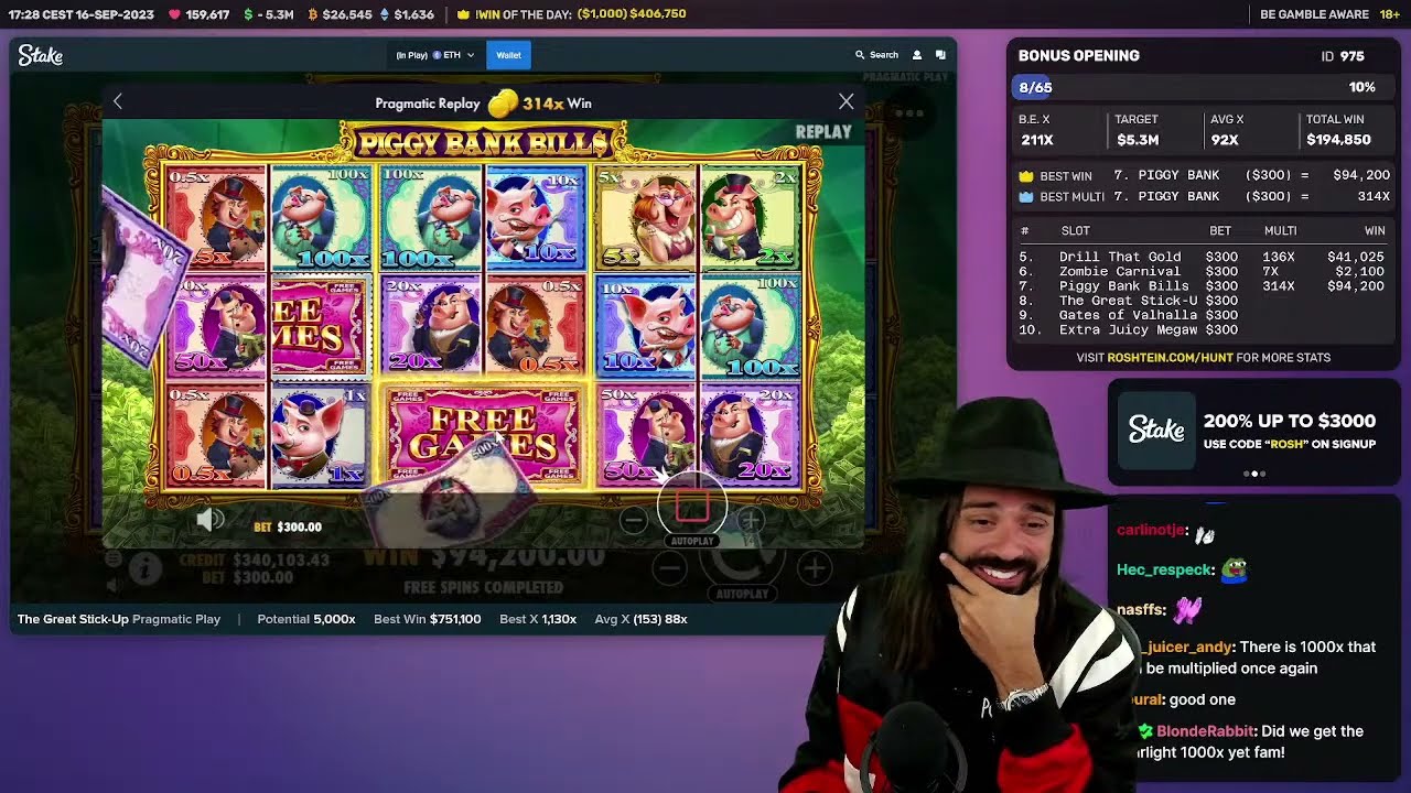 Roshtein's GamePlay & Bonus Opening 975 - Sept 16, 2023