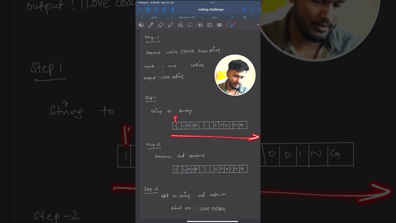 Day 1 of 100 days coding challenge | Remove white spaces from string #shorts