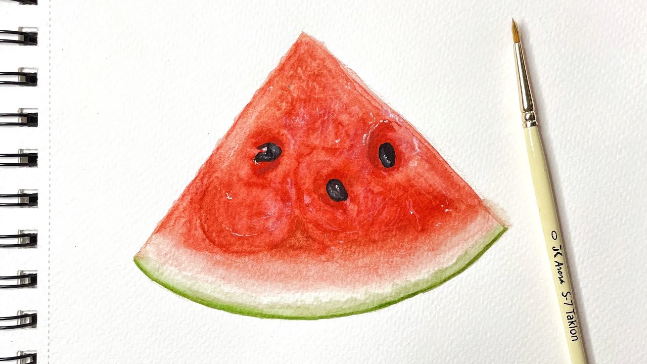 Realistic Watermelon Painting in Watercolor