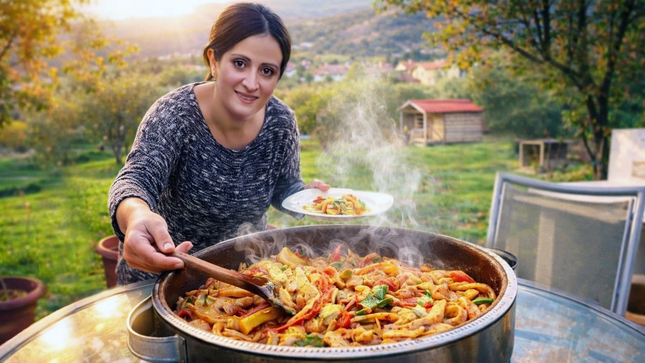Курица карри 🔥, приготовленная на дровах в деревне