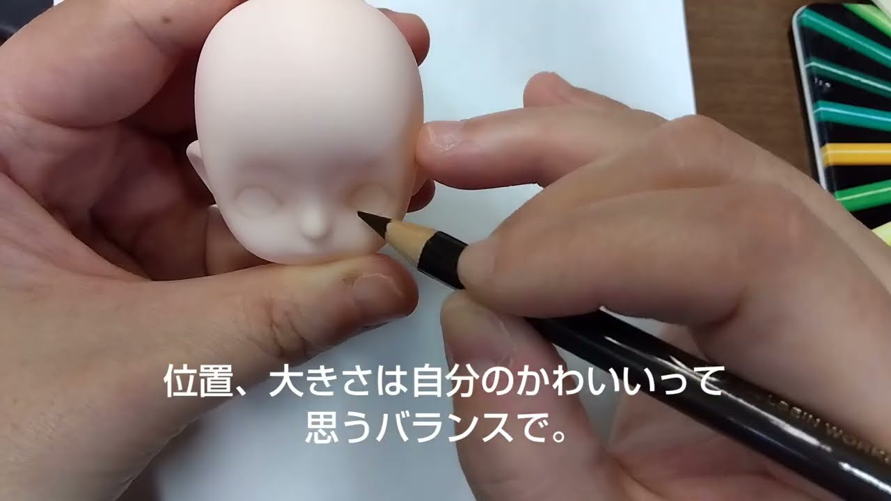 セリアドールヘッドにドールアイを入れるための加工。