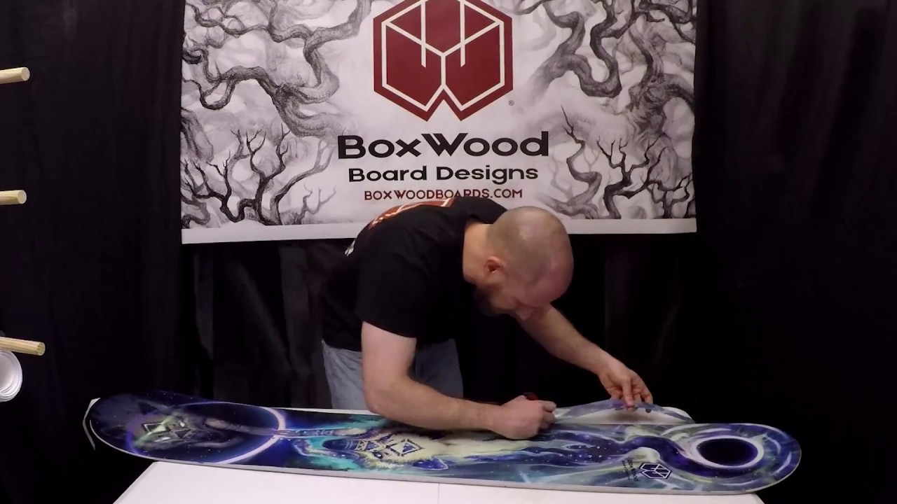 Boxwood Board Designs: GOLD SNOWBOARD BARK (Snowboard vinyl wrap) How to Install